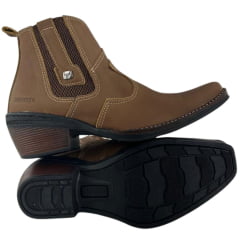 Botina Masculina Zboots Bico Fino Couro Mustang Sela - REF:6702