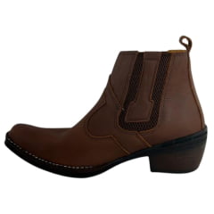 Botina Masculina Zboots Bico Fino Couro Mustang Terra - REF:6702