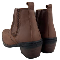 Botina Masculina Zboots Bico Fino Couro Mustang Terra - REF:6702