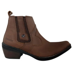 Botina Masculina Zboots Bico Fino Couro Mustang Terra - REF:6702