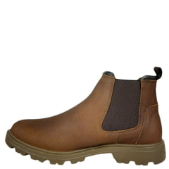 Botina Masculina Anatomic Gel Couro Bullsking Havana Vacum Café Sola Nelore Ambar Ref:8551