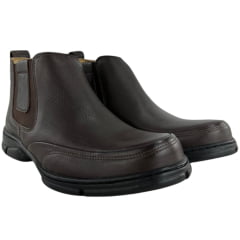 Botina Masculina Anatomic Gel Couro Floater Brown Cost Café Sola 360 Preta Vermelha REF:7891