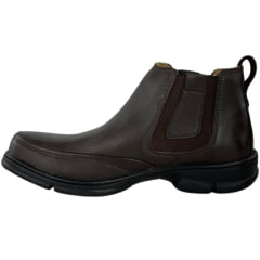 Botina Masculina Anatomic Gel Couro Floater Brown Cost Café Sola 360 Preta Vermelha REF:7891