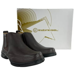 Botina Masculina Anatomic Gel Couro Floater Brown Cost Café Sola 360 Preta Vermelha REF:7891
