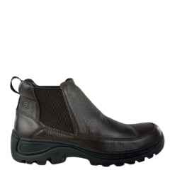 Botina Masculina Anatomic Gel Couro Floater Oil Brown Pesponto Café Sola Outdoor Preta 360 Ref:7551