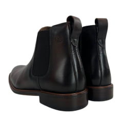 Botina Masculina Anatomic Gel Couro Floater Oxford Pinhão Sola De Couro Braford Ref:3150