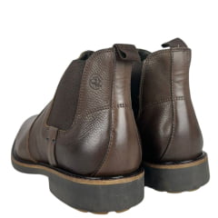 Botina Masculina Anatomic Gel Couro Floater Touch Troy Castanho Sola Bulldog Café Natural Ref:9011