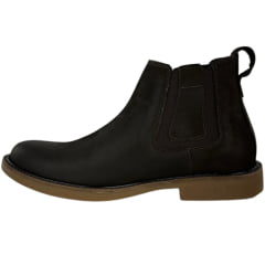 Botina Masculina Anatomic Gel Couro Vintage Brown/Cost Café Sola Bulldog Natural - REF:9053