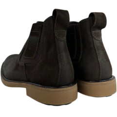 Botina Masculina Anatomic Gel Couro Vintage Brown/Cost Café Sola Bulldog Natural - REF:9053
