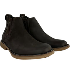 Botina Masculina Anatomic Gel Couro Vintage Brown/Cost Café Sola Bulldog Natural - REF:9053