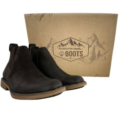 Botina Masculina Anatomic Gel Couro Vintage Brown/Cost Café Sola Bulldog Natural - REF:9053