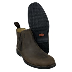 Botina Masculina Garotti Conforto Bico Redondo Crazy Horse Café-Sola Pre-Fresado MCallen Ref.201-COD:2394