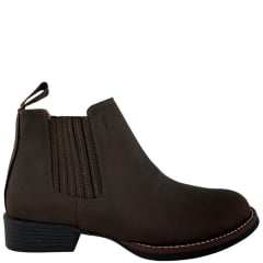 Botina Masculina Garotti Couro Crazy Horse Café Bournet Sola 1038 Pre Borracha - Ref:301-2327