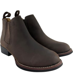 Botina Masculina Garotti Couro Crazy Horse Café Bournet Sola 1038 Pre Borracha - Ref:301-2327
