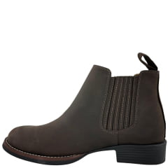 Botina Masculina Garotti Couro Crazy Horse Café Bournet Sola 1038 Pre Borracha - Ref:301-2327