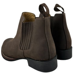 Botina Masculina Garotti Couro Crazy Horse Café Bournet Sola 1038 Pre Borracha - Ref:301-2327
