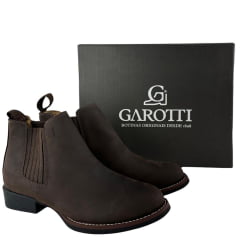 Botina Masculina Garotti Couro Crazy Horse Café Bournet Sola 1038 Pre Borracha - Ref:301-2327