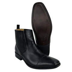 Botina Masculina Garotti Social Couro Pelica Preto Sola Pre-Frezano Verona Ref.101-COD:1342