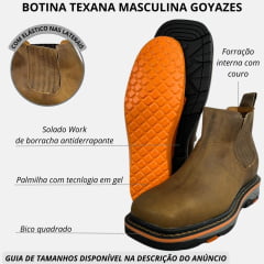 Botina Masculina Goyazes Bico Quadrado Work Dallas Furta Cor Friso Laranja Ref.207405 Ck