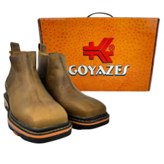 Botina Masculina Goyazes Bico Quadrado Work Dallas Furta Cor Friso Laranja Ref.207405 Ck