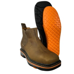 Botina Masculina Goyazes Bico Quadrado Work Dallas Furta Cor Friso Laranja Ref.207405 Ck