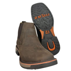 Botina Masculina Zebu Bico Quadrado Couro Mustang Graxo Florão Solado Sobreiro Bordado Zebu E Florão Ref:93110MS03 Botina Masculina Zebu Bico Quadrado Couro Mustang Graxo Florão Solado Sobreiro Bordado Zebu E Florão Ref:93110MS03