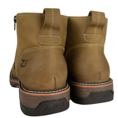 Botina Masculina Zebu Bico Quadrado Couro Mustang Sela Bordado Florão Solado Sobreiro Ref:93100 MS06