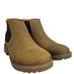 Botina Masculina Zebu Bico Redondo Couro Mustang Sela Ref:85020MS06