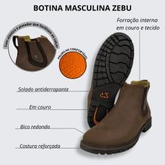 Botina Masculina Zebu Mustang Terra Bico Redondo Ref.85050MS05