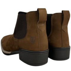 Botina Masculina Beira Lago Bico Quadrado Couro Nobuck/Napa Camel REF:965