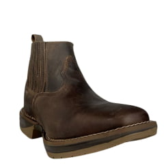 Botina Texana Masculina Durango Bico Quadrado Couro Med Dog Marrom Solado Diamond Jump Ref 2120002121DJX