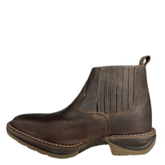 Botina Texana Masculina Durango Bico Quadrado Couro Med Dog Marrom Solado Diamond Jump Ref 2120002121DJX