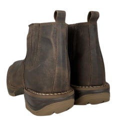 Botina Texana Masculina Durango Bico Quadrado Couro Med Dog Marrom Solado Diamond Jump Ref 2120002121DJX