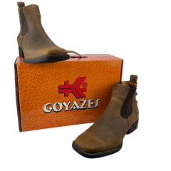 Botina Texana Masculina Goyazes Bico Quadrado Bull Ocre Couro Dallas - Ref.19339102-CB