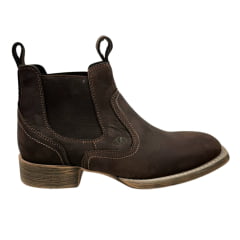 Botina Texana Masculina Vimar Boots Bico Quadrado Couro Crazy Horse/Café Sola Magnum-V00 REF: 82102