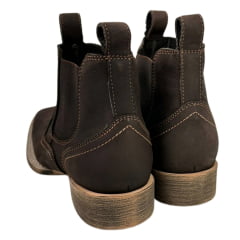 Botina Texana Masculina Vimar Boots Bico Quadrado Couro Crazy Horse/Café Sola Magnum-V00 REF: 82102