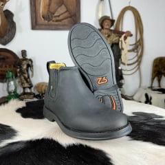 Bota Botina Masculina Zebu Cano Curto Couro Legitimo