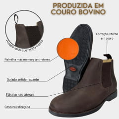 Botina Masculina Garotti Conforto Crazy Horse Café Ref.: 200