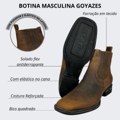 Botina Masculina Goyazes Couro Dallas Ocre - Ref.1939102-CA