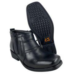 Botina Sapato Social Casual Zebu com Zíper Preto - Ref. 60085A