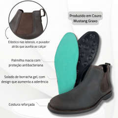 Sapato Anatomic Gel Mustang Brown Cost Café - Ref 5011