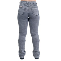 Calça Feminina Texas Farm Jeans Preto Stonado Flare Deck Com Bordados De Baralho Em Vermelho REF: PDF048