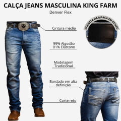 Calça Masculina King Farm Denver Flex Elastano