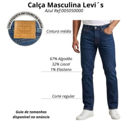 Calça Masculina Levi's Authentic Soft 505 Regular Ref:005050000