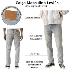 Calça Masculina Levi's Ease 511 Slim Lavagem Clara Ref:045116354