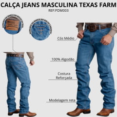 Calça Masculina Texas Farm Style Three Hard 100% Algodão REF:PMD003