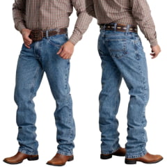 Calça Masculina Texas Farm Style Two Hard Jeans Azul manchado Ref:PDM002