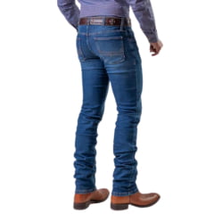 Calça Masculina Texas Farm Vintage Azul Escuro Com Bordado Marrom Ref: PDM038