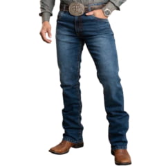 Calça Masculina Texas Farm Wild Blue Bordado Nos Bolsos Traseiros REF:PDM037