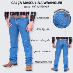 Calça Jeans Masculina Wrangler Azul Destroyer 13M Western Cowboy Cut - Ref. 13MWZGK36UN